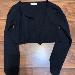Y2K black mini buttoned cardigan